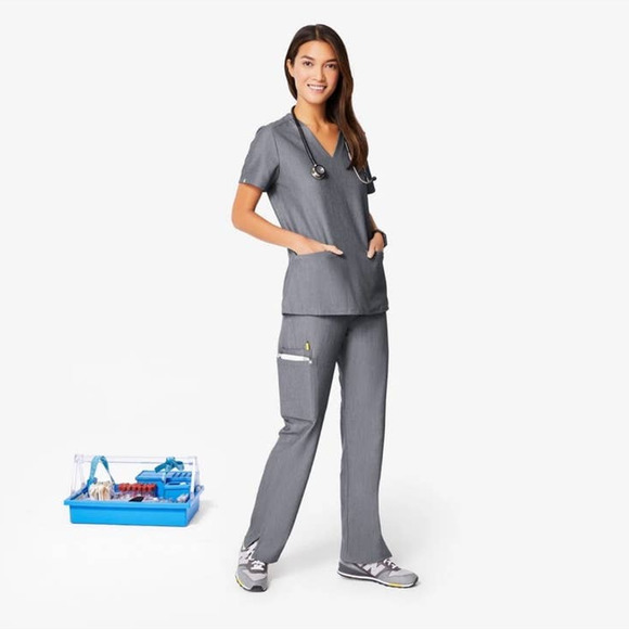 Figs Kade Cargo Scrub Pants in Graphite Gray - Picture 1 of 10